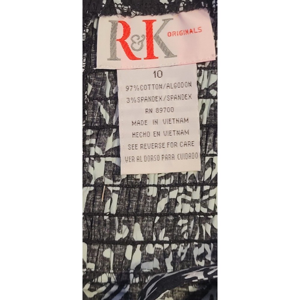 2/$13 Deals Women's R&K Originals Black/Teal Floral Dress Size 10 - Picture 15 of 16